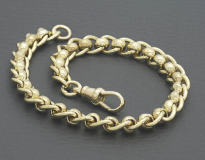 9ct Yellow Gold Roller Ball Bracelet 8" 6.5mm - Image 4
