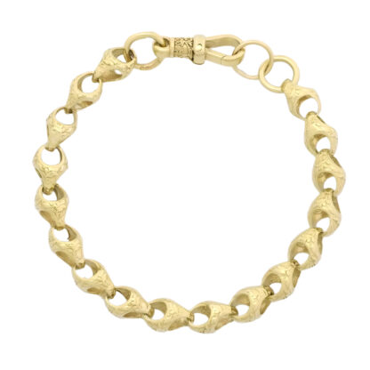 9ct Yellow Gold Acorn Bracelet 7" 7mm