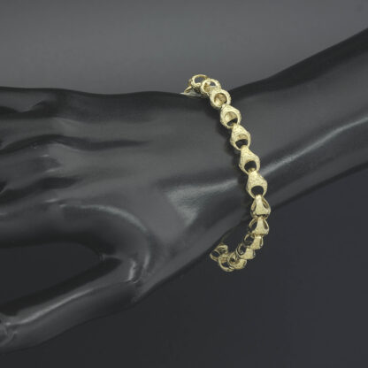 9ct Yellow Gold Acorn Bracelet 7" 7mm - Image 4