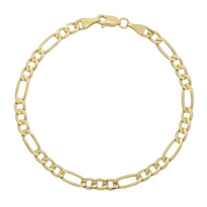14ct Yellow Gold Figaro Bracelet 8&#8243; 5mm