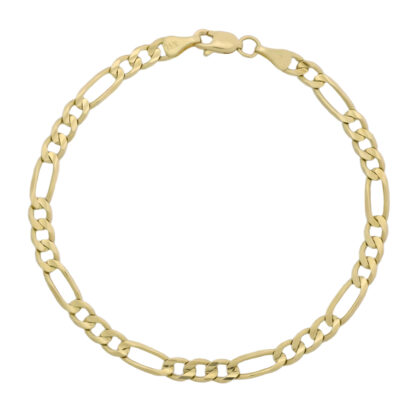 14ct Yellow Gold Figaro Bracelet 8" 5mm