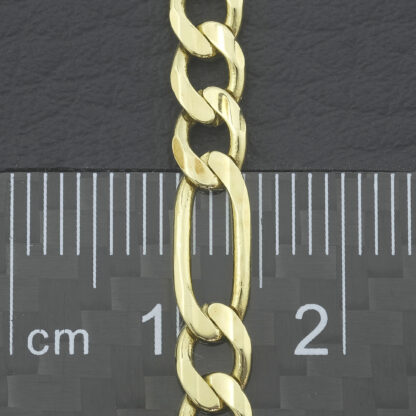 14ct Yellow Gold Figaro Bracelet 8" 5mm - Image 2