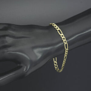 14ct Yellow Gold Figaro Bracelet 8&#8243; 5mm