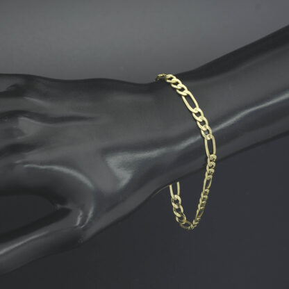 14ct Yellow Gold Figaro Bracelet 8" 5mm - Image 3