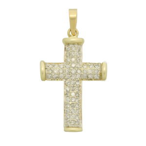 9ct Yellow Gold 1.00ct Diamond Cross Pendant