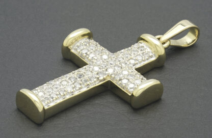 9ct Yellow Gold 1.00ct Diamond Cross Pendant - Image 4