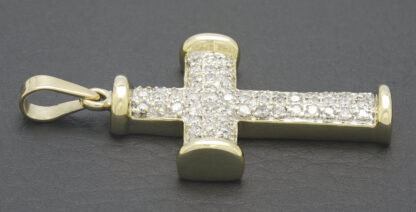 9ct Yellow Gold 1.00ct Diamond Cross Pendant - Image 3