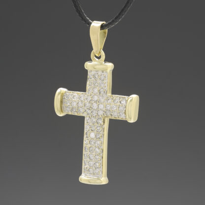 9ct Yellow Gold 1.00ct Diamond Cross Pendant - Image 2