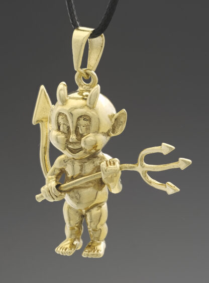 9ct Yellow Gold Devil Pendant - Image 2