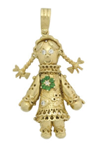 9ct Yellow Gold Rag Doll Pendant
