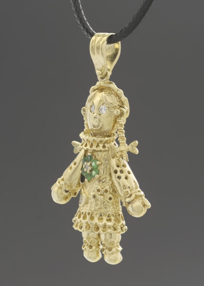 9ct Yellow Gold Rag Doll Pendant - Image 2