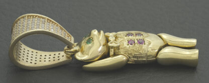 9ct Yellow Gold Gemstone Teddy Bear Pendant - Image 3