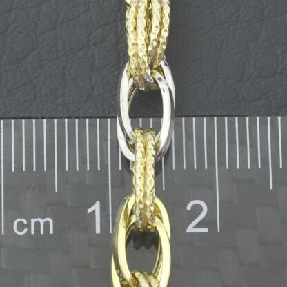 9ct Yellow Gold & White Gold Fancy Link Bracelet 8" 5.5mm - Image 3
