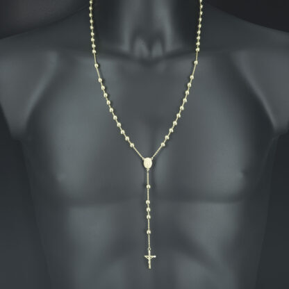 9ct Yellow Gold Rosary Beads Chain And A Crucifix Pendant 24" 6mm - Image 3