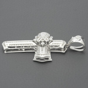 14ct White Gold 1.00ct Diamond Cross Pendant
