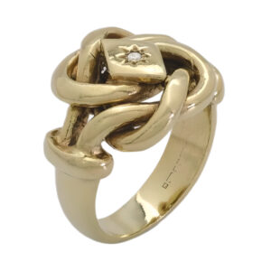 9ct Yellow Gold Single Stone Knot Ring