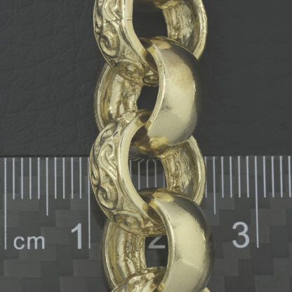 9ct Yellow Patterned Belcher Bracelet 8.5" 15mm - Image 2