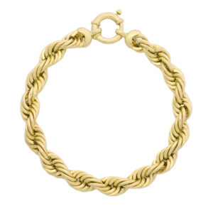 9ct Yellow Gold Rope Bracelet 8&#8243; 8.5mm