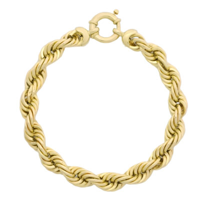 9ct Yellow Gold Rope Bracelet 8" 8.5mm