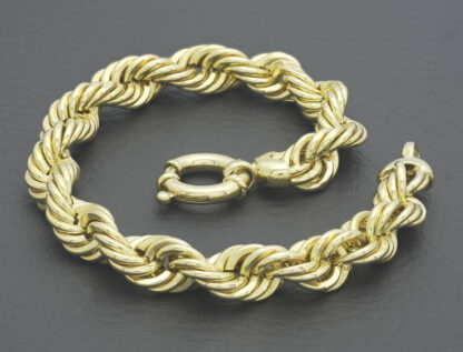 9ct Yellow Gold Rope Bracelet 8" 8.5mm - Image 4