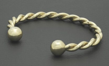 9ct Yellow Gold Rope Torque Bangle - Image 4