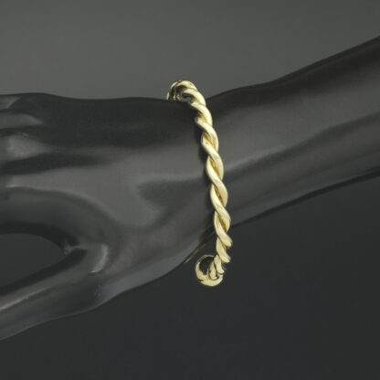9ct Yellow Gold Rope Torque Bangle - Image 2