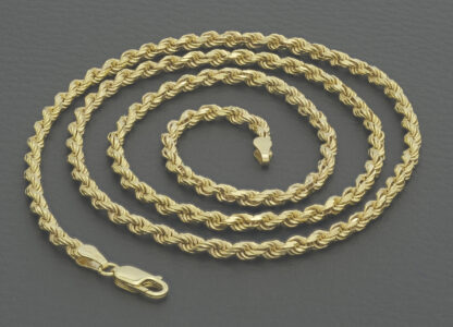 9ct Yellow Gold Rope Chain 24" 3mm - Image 5