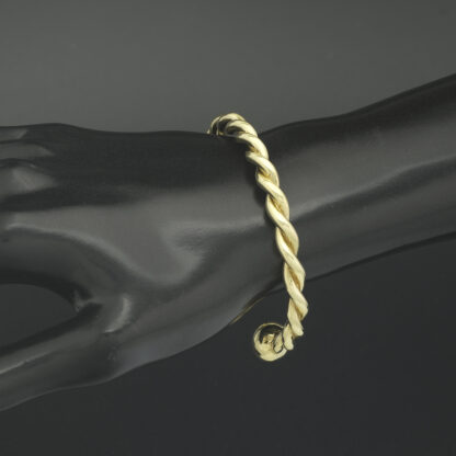 9ct Yellow Gold Rope Torque Bangle - Image 2