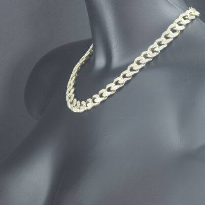 9ct Yellow Gold Gemstone Curb Chain 18" 12.5mm - Image 3
