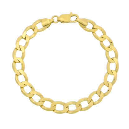 9ct Yellow Gold Curb Bracelet 8'' 9mm