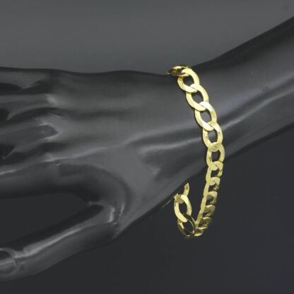 9ct Yellow Gold Curb Bracelet 8'' 9mm - Image 3