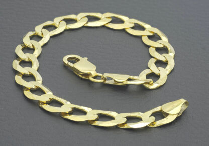 9ct Yellow Gold Curb Bracelet 8'' 9mm - Image 4