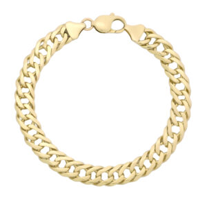 9ct Yellow Gold Curb Bracelet 8.5&#8221; 9.5mm