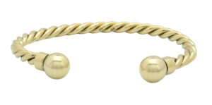 9ct Yellow Gold Rope Torque Bangle