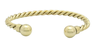 9ct Yellow Gold Rope Torque Bangle