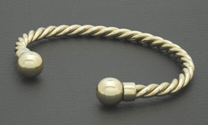 9ct Yellow Gold Rope Torque Bangle - Image 2