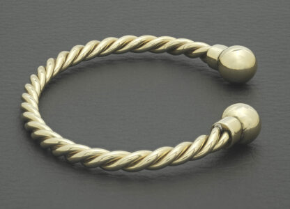 9ct Yellow Gold Rope Torque Bangle - Image 3