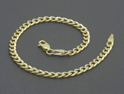 9ct Yellow Gold Curb Bracelet 7.5" 4mm - Image 2