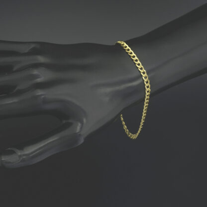 9ct Yellow Gold Curb Bracelet 7.5" 4mm - Image 3