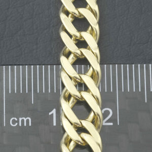 9ct Yellow Gold Double Curb Bracelet 10” 7.5mm