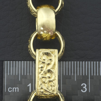 9ct Yellow Gold Gypsy Link Bracelet 10" 13mm - Image 2