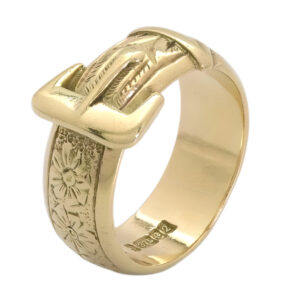 9ct Yellow Gold Buckle Ring
