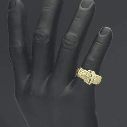9ct Yellow Gold Buckle Ring - Image 4