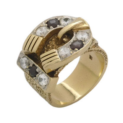 9ct Yellow Gold Gemstone Horseshoe Ring