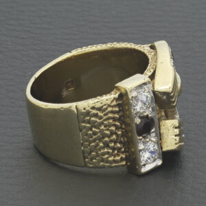 9ct Yellow Gold Gemstone Horseshoe Ring