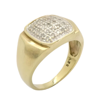 9ct Yellow Gold 0.25ct Diamond Signet Ring