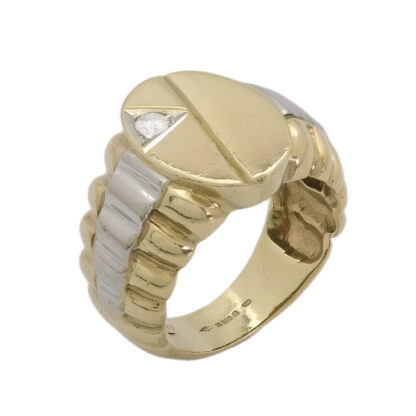 9ct Yellow Gold 0.08ct Diamond Signet Ring