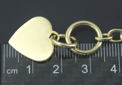 9ct Yellow Gold Belcher Chain With T-Bar & Heart Pendant - Image 3