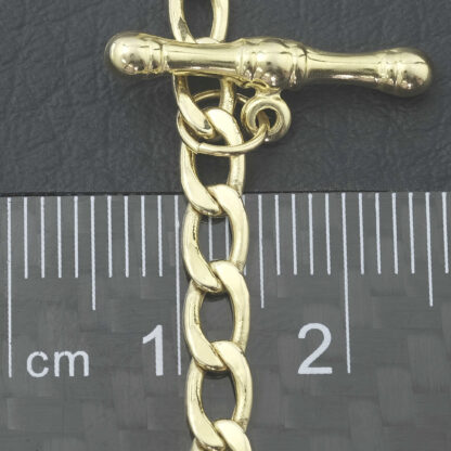 9ct Yellow Gold Curb Bracelet With T-Bar 7" 4mm - Image 2