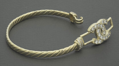 9ct Yellow Gold Gemstone Loop Bangle - Image 3